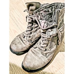 Military boots light brown size 8 womens